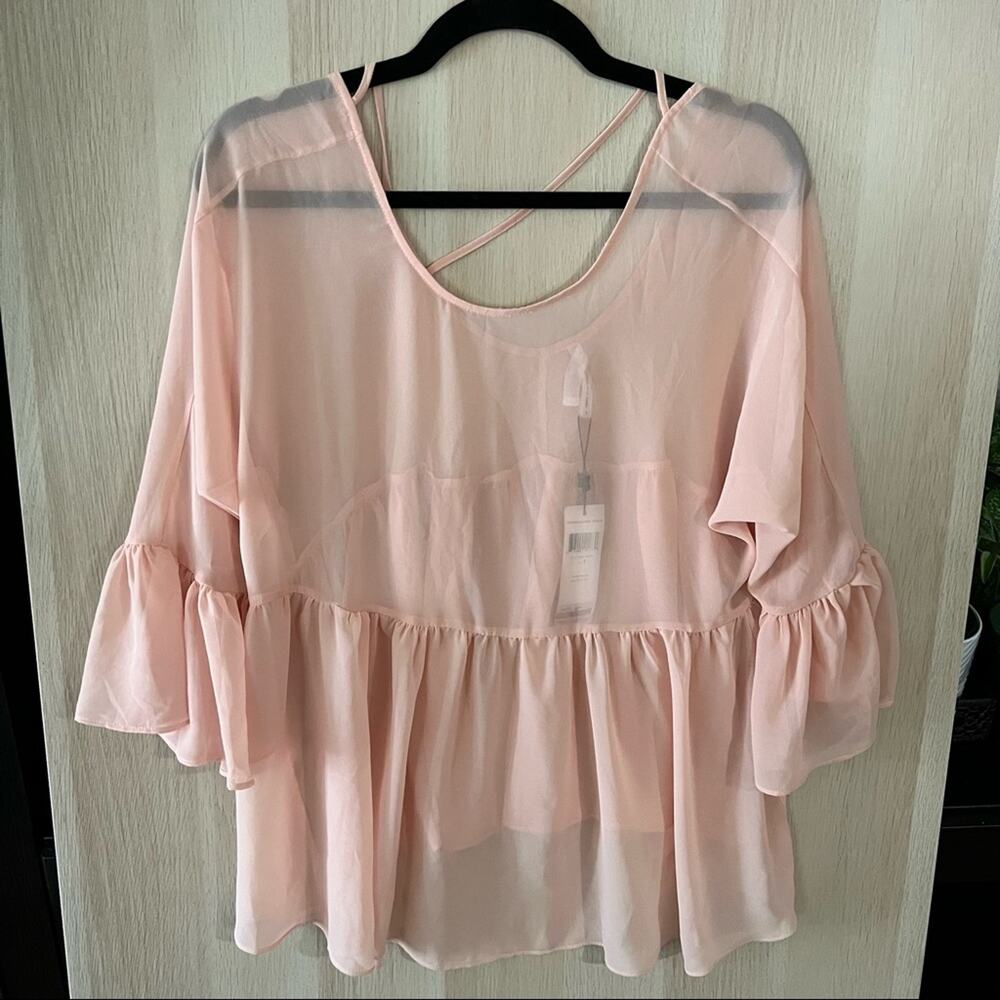 BCBGENERATION Coral Sheer Top (imperfect)